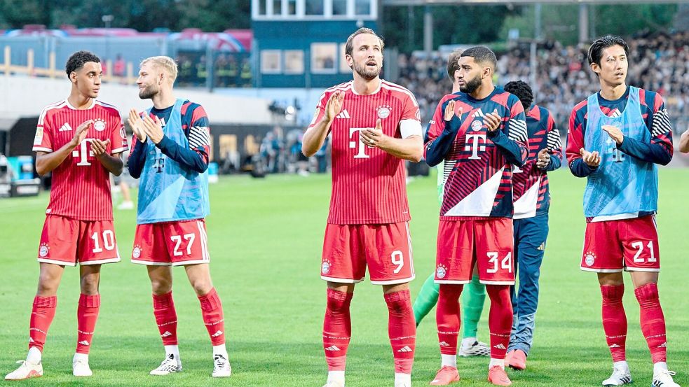 Der FC Bayern bejubelte in Elversberg einen mühevollen Arbeitssieg. Foto: Uwe Anspach/dpa