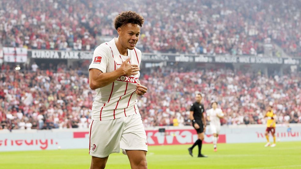 Derry Scherhant gehört zu den bislang relativ unbekannten DFB-Neulingen. (Archivbild) Foto: Philipp von Ditfurth