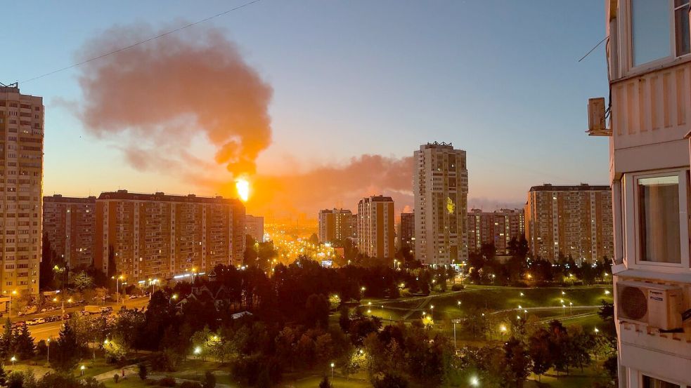 Moskau und die Region erlebten am letzten Wahltag am Sonntag laut Behörden die schwersten ukrainischen Drohnenangriffe seit Beginn des Angriffskriegs gegen die Ukraine. Foto: Uncredited/UGC/AP/dpa