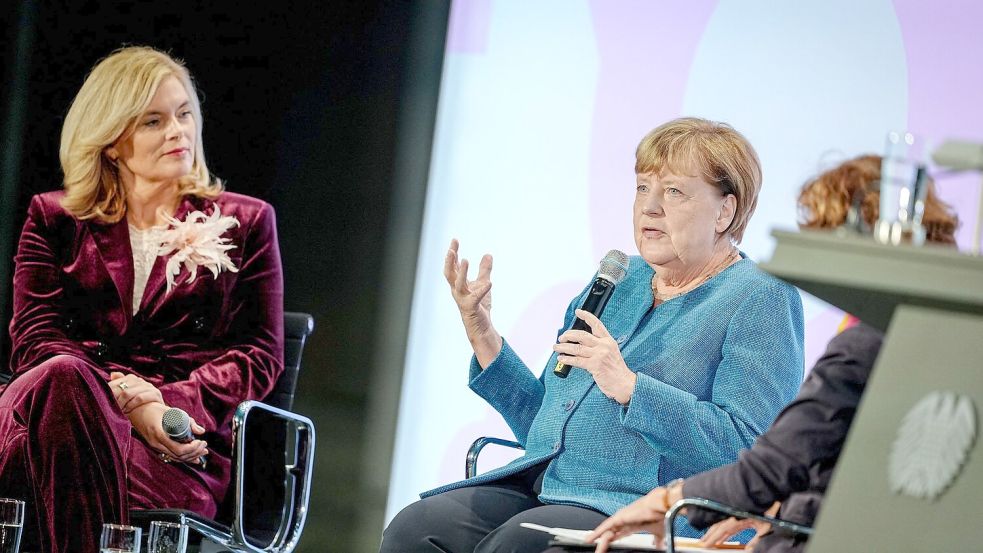 Merkel warb für einen weiten Begriff der Demokratie. Foto: Kay Nietfeld/dpa