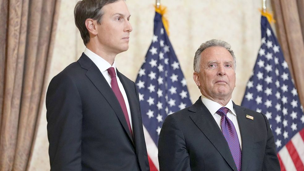 Kushner und Witkoff nahmen Berichten zufolge an dem Gespräch teil. (Archivbild) Foto: Jacquelyn Martin/POOL AP/dpa