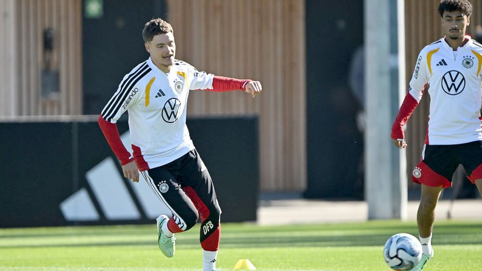 Florian Wirtz ist für Klopp noch kein Kandidat für die Startelf gegen Griechenland.  Foto: Federico Gambarini/dpa