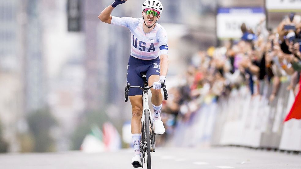 Brandon McNulty ist überraschend Weltmeister. Foto: Robin Van Lonkhuijsen/ANP/dpa