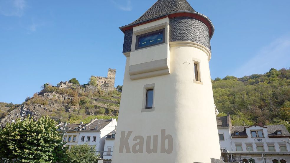 Das Pegelhaus in Kaub zeigt gegenwärtig gar keinen Wasserstand mehr an. Foto: Thomas Frey/dpa