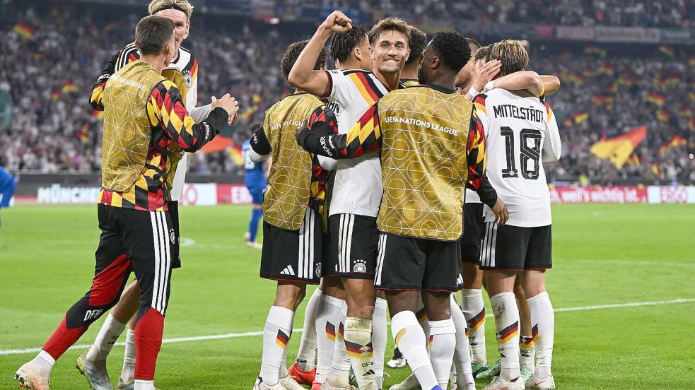 Gegen Serbien jubelt die DFB-Elf erstmals über einen Sieg unter Klopp.  Foto: Sven Hoppe/dpa