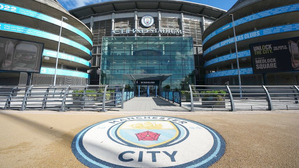 Das Etihad Stadium von Manchester City. Foto: Martin Rickett/PA Wire/dpa