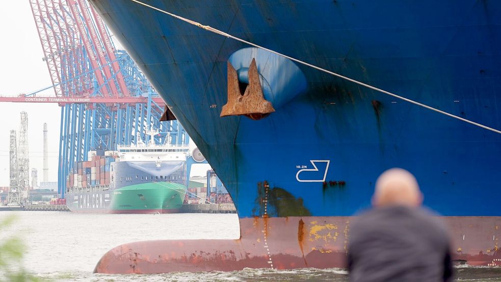 Die Reederei Cosco gehört nach der Transportmenge zu den größten der Welt. (Archivbild) Foto: Marcus Brandt/dpa