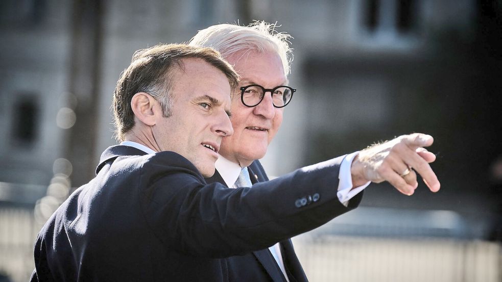Steinmeier und Macron scheiden beide im kommenden Jahr aus ihren Ämtern.  Foto: Bernd von Jutrczenka/dpa