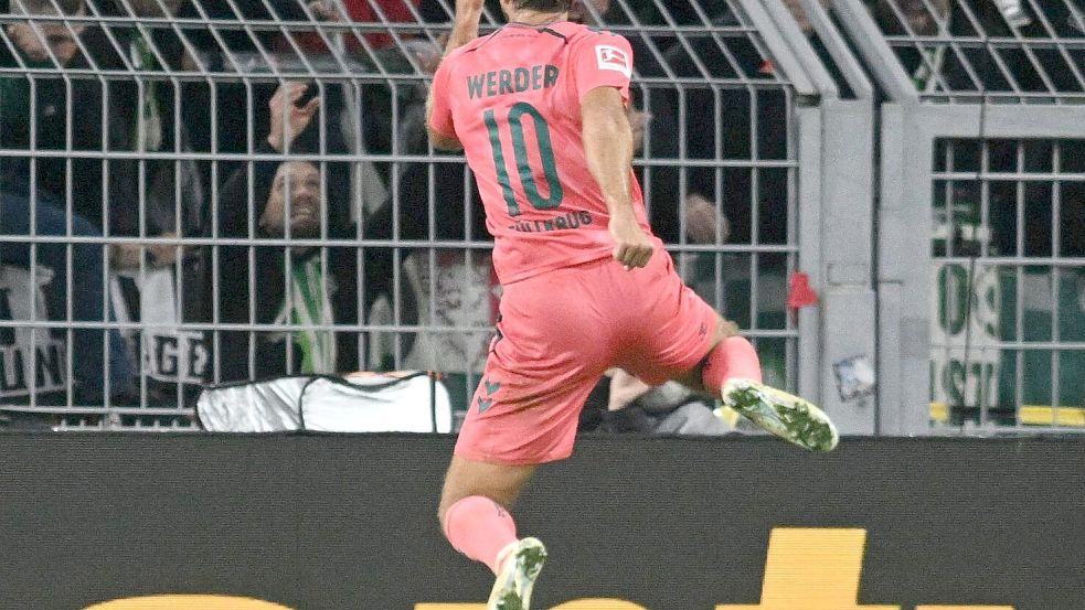 Füllkrug trifft zum 2:2 bei seinem Ex-Club. Foto: Bernd Thissen/dpa