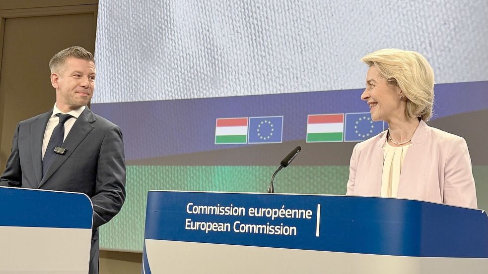 Der ungarische Ministerpräsident Peter Magyar und seine Regierung hoffen auf eine schnelle Freigabe von EU-Mitteln. (Archivbild) Foto: Leonie Asendorpf/dpa