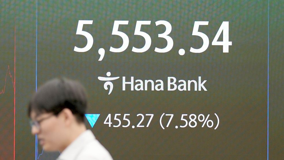 Südkoreas Leitindex Kospi gab seit seinem Allzeithoch im Juni deutlich nach.  Foto: Lee Jin-man/AP/dpa