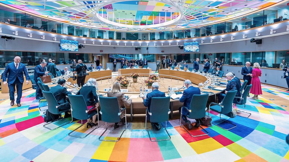 Die Staats- und Regierungschefs der EU-Staaten beraten zwei Tage lang in Brüssel. Foto: Michael Kappeler/dpa-POOL/dpa
