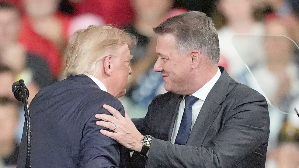 Der Audi-Chef war Teil einer Wahlkampfveranstaltung. Foto: Mike Stewart/AP/dpa